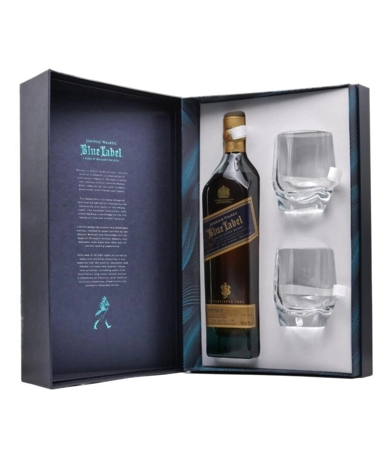 Whiskey Johnnie Walker Blue 2 Glasses